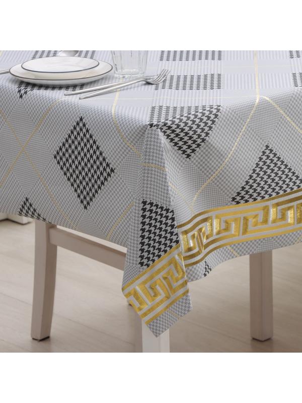 Клеёнка на стол на тканевой основе «Гусиная лапка», рулон 20 метров, ширина 137 см, толщина 0,2 мм