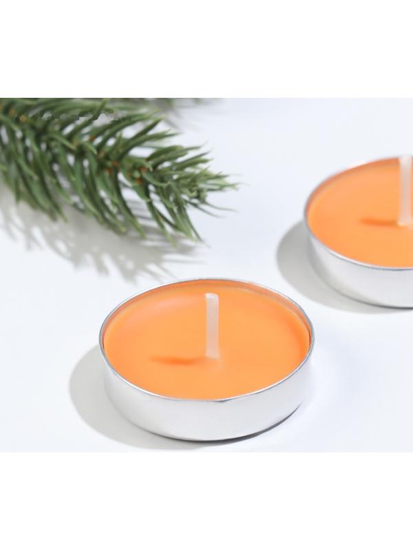 Набор свечей чайных ароматических, 6 шт, апельсин, Новый год