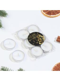 Набор свечей чайных ароматических, 6 шт, ваниль, Новый год