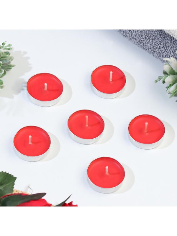 Набор свечей чайных ароматических, 6 шт, клубника, 8 марта