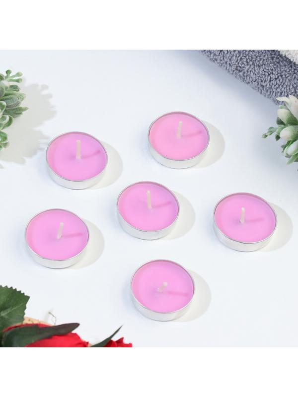 Набор свечей чайных ароматических, 6 шт, роза, 8 марта