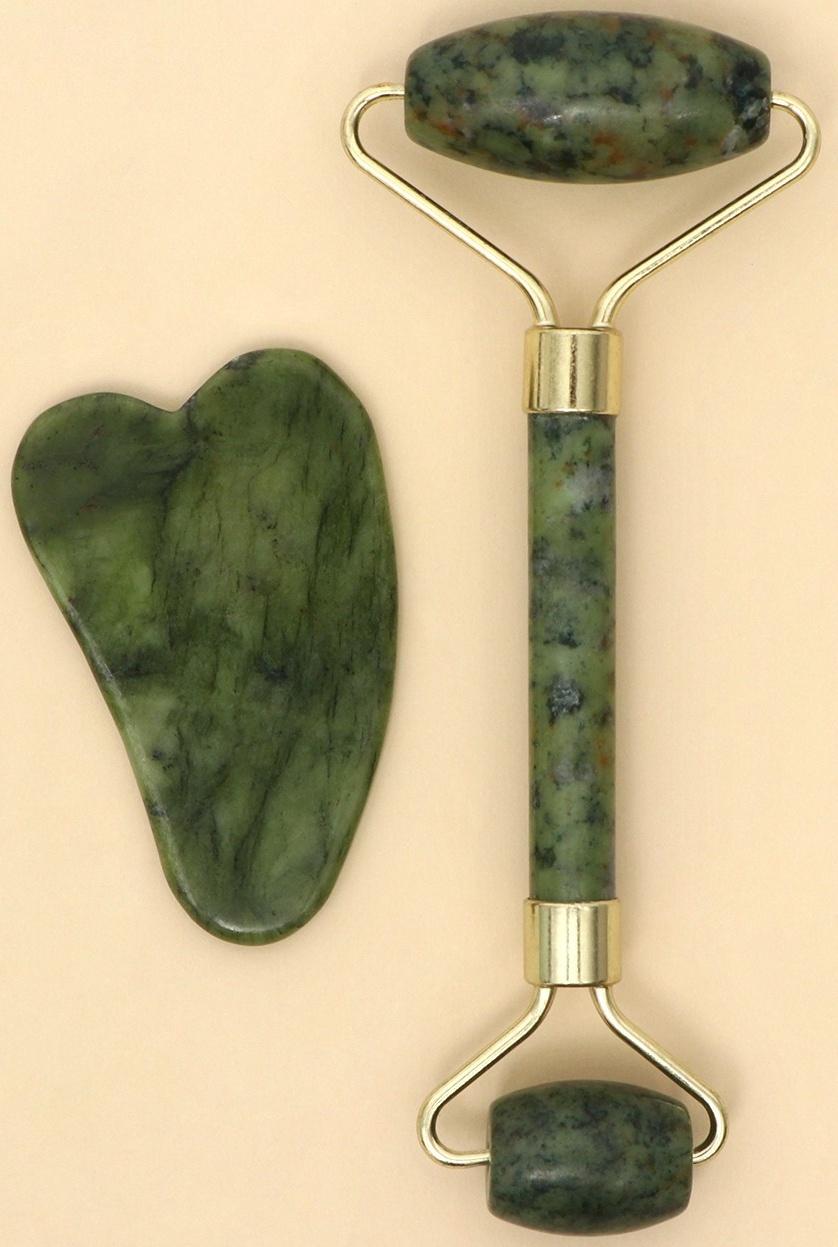 Набор массажеров Гуаша для лица «Насладись моментом», 14 х 20 см, кальцит и серпенти