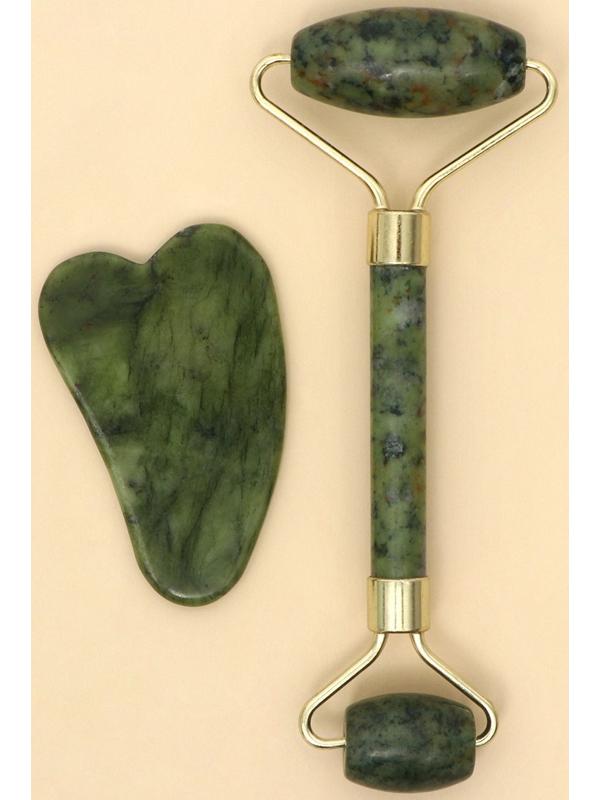 Набор массажеров Гуаша для лица «Насладись моментом», 14 х 20 см, кальцит и серпенти