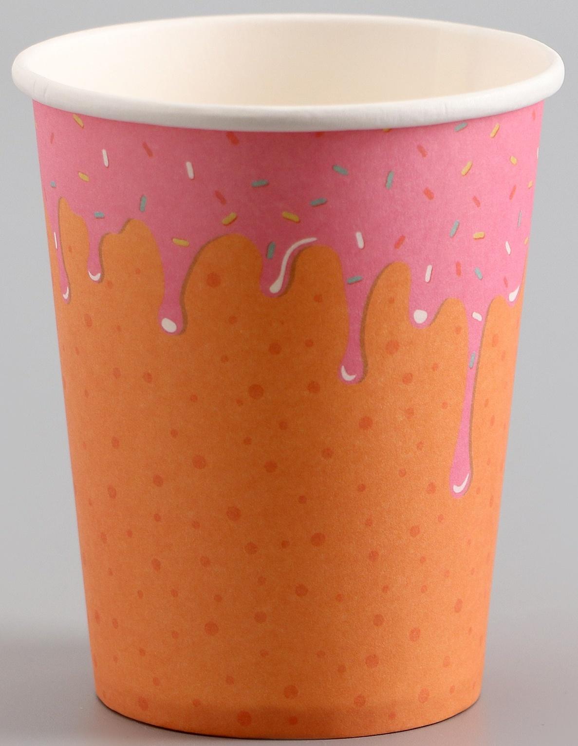Стаканы бумажные «Пончик», 6 шт.