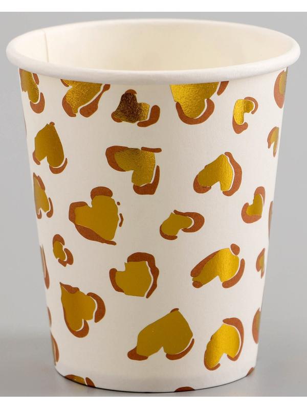 Стаканы бумажные «Золотые сердца», 6 шт.