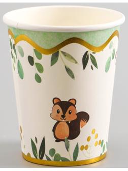 Стаканы бумажные «Зверята», 6 шт.