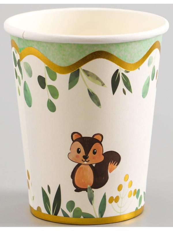 Стаканы бумажные «Зверята», 6 шт.