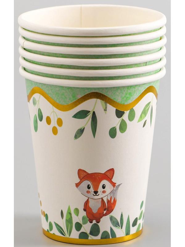Стаканы бумажные «Зверята», 6 шт.