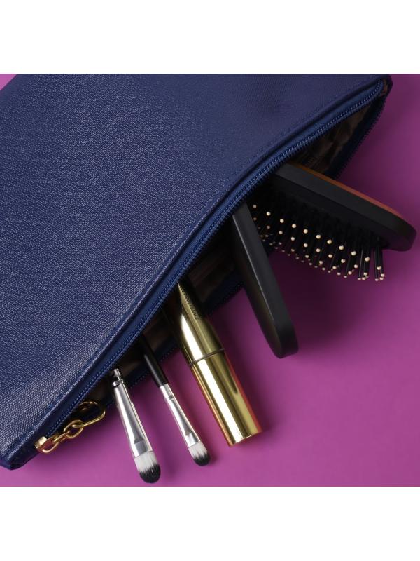 Расчёска массажная, складная, зеркалом, 9,5 × 5,5 см, цвет чёрный