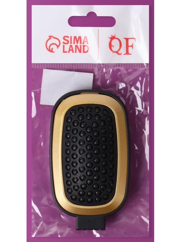 Расчёска массажная, складная, зеркалом, 9,5 × 5,5 см, цвет чёрный