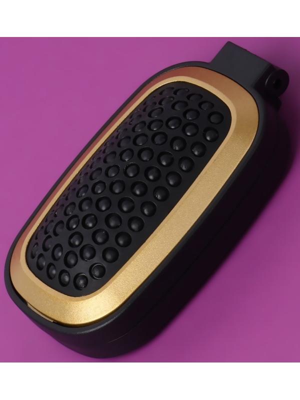 Расчёска массажная, складная, зеркалом, 9,5 × 5,5 см, цвет чёрный