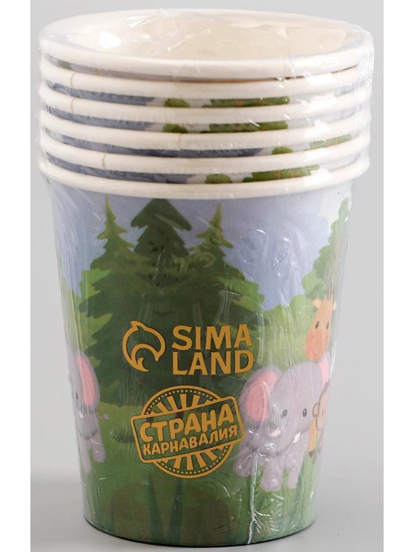 Стаканы бумажные «Зверюшки», 6 шт.