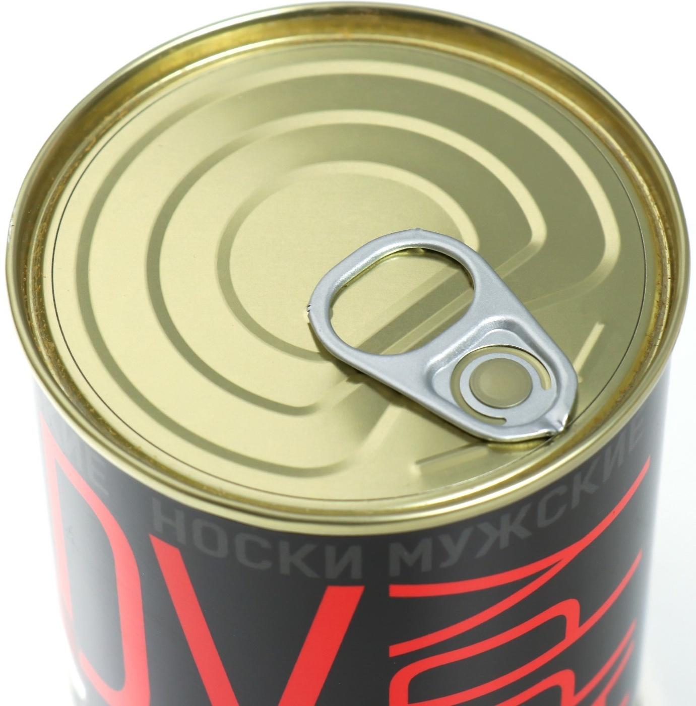 Подарок носки с принтом в банке 