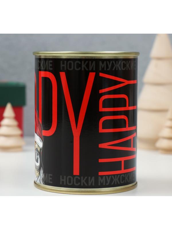 Подарок носки с принтом в банке 