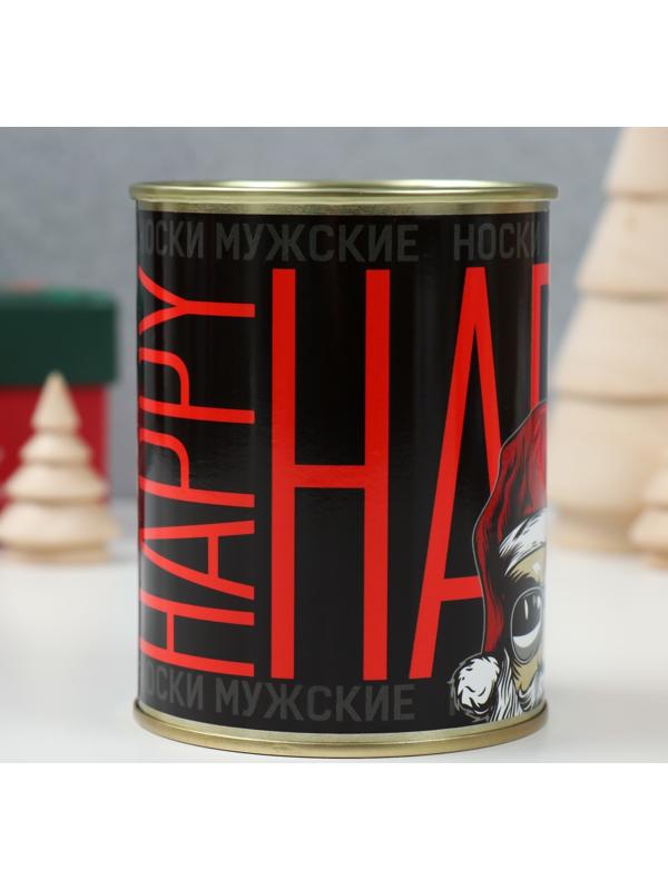 Подарок носки с принтом в банке 