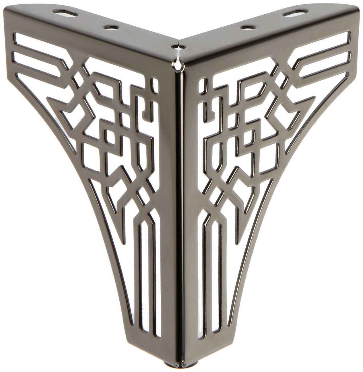 Опора мебельная CAPPIO резная OP01, h=130 мм.10,5*10,5, цвет глянцевый черный