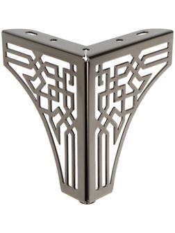 Опора мебельная CAPPIO резная OP01, h=130 мм.10,5*10,5, цвет глянцевый черный