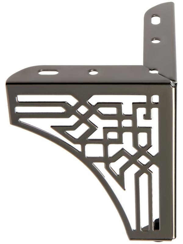 Опора мебельная CAPPIO резная OP01, h=130 мм.10,5*10,5, цвет глянцевый черный