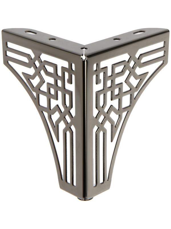 Опора мебельная CAPPIO резная OP01, h=130 мм.10,5*10,5, цвет глянцевый черный