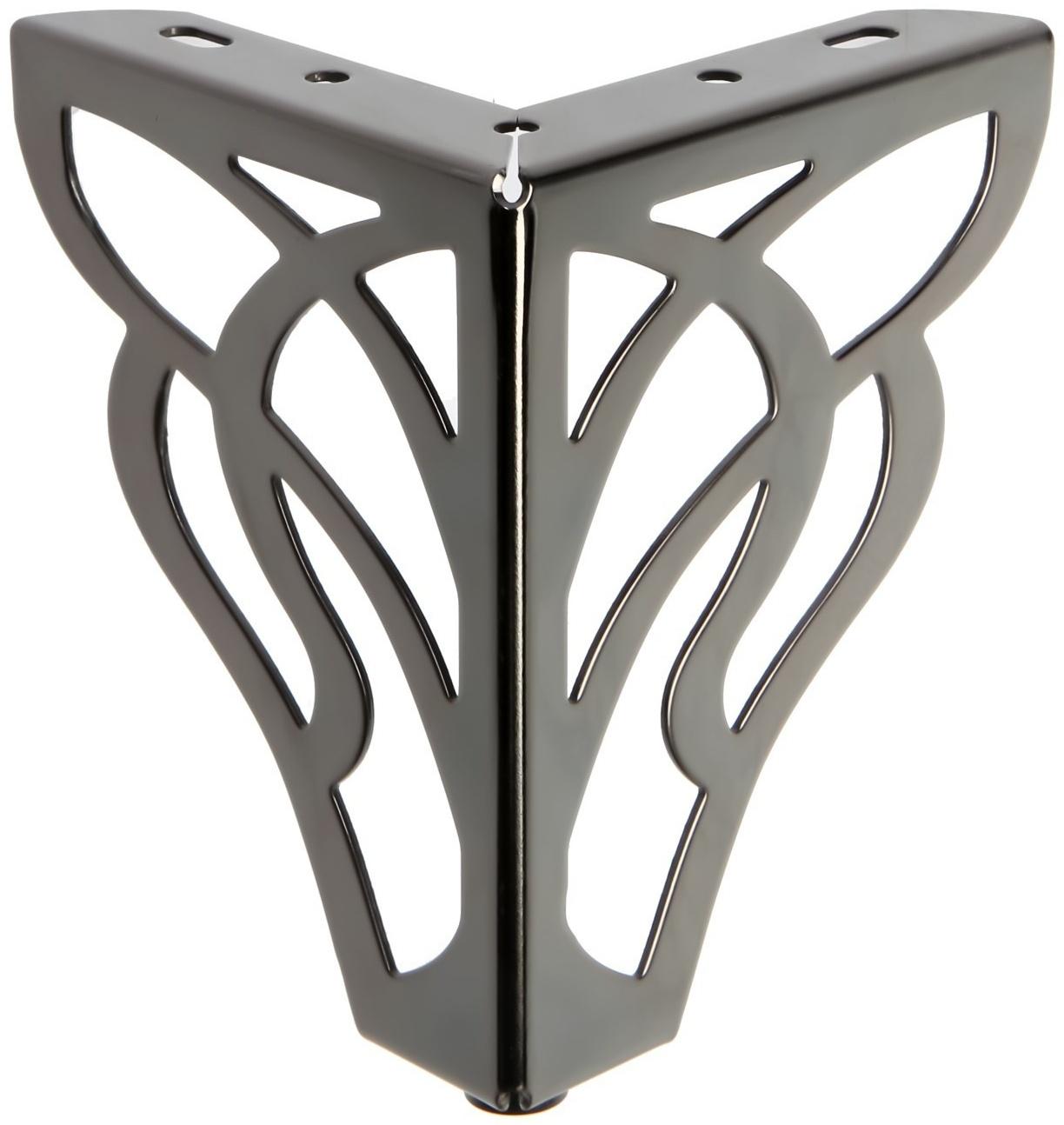 Опора мебельная CAPPIO резная OP02, h=130 мм.10*10мм, цвет глянцевый черный