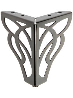 Опора мебельная CAPPIO резная OP02, h=130 мм.10*10мм, цвет глянцевый черный