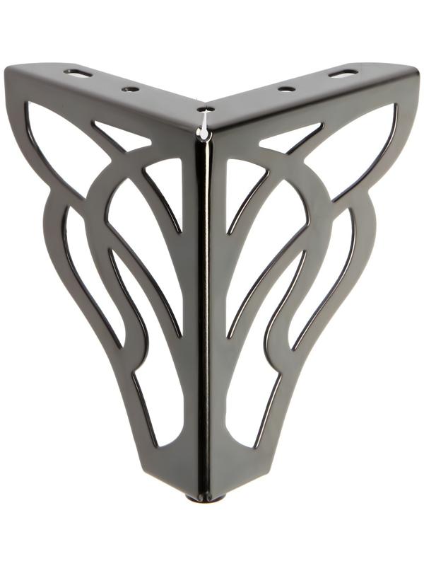 Опора мебельная CAPPIO резная OP02, h=130 мм.10*10мм, цвет глянцевый черный