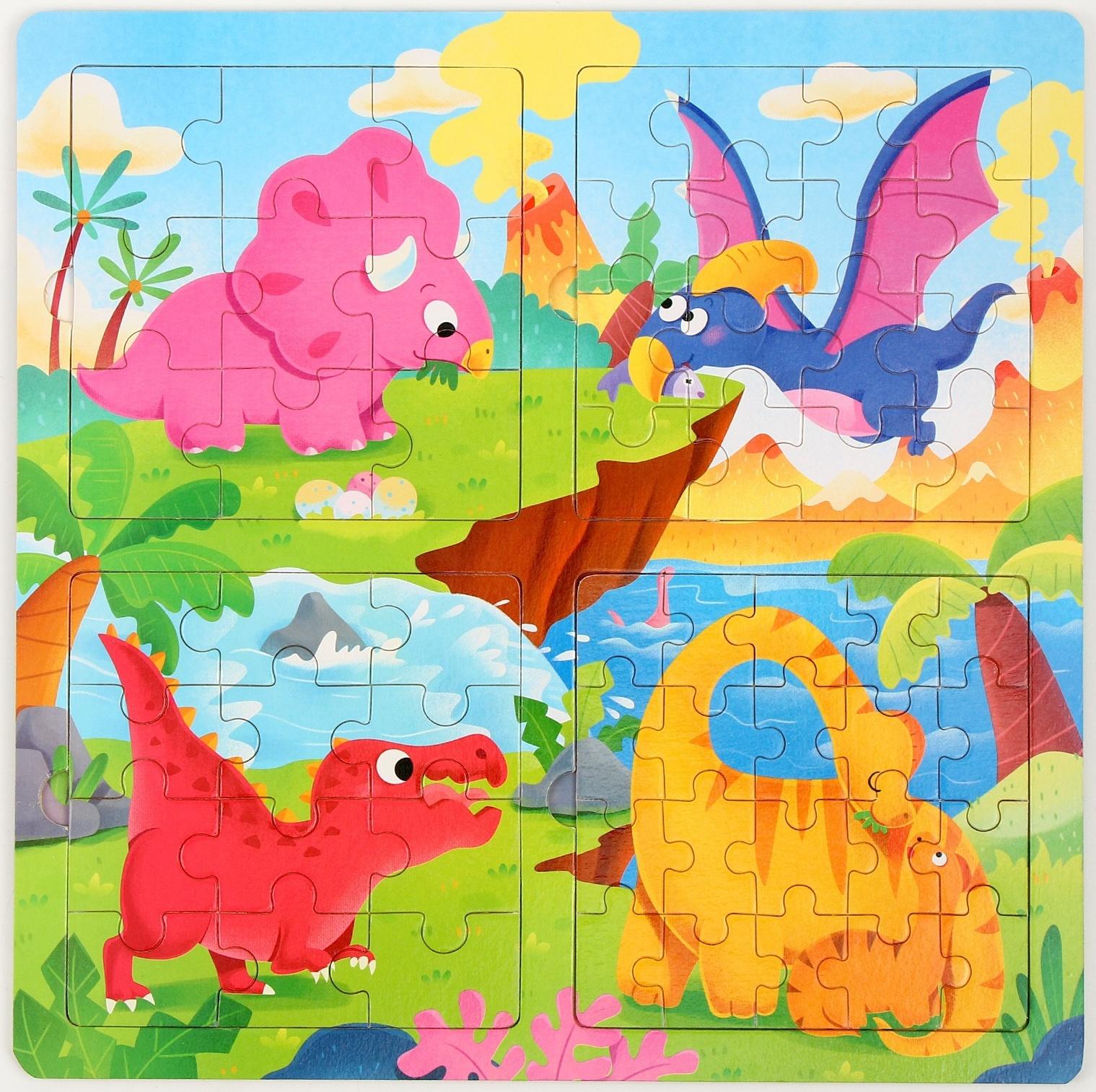 Доска магнитно-маркерная + пазлы «Дракончики» 30 × 30 × 0,5 см