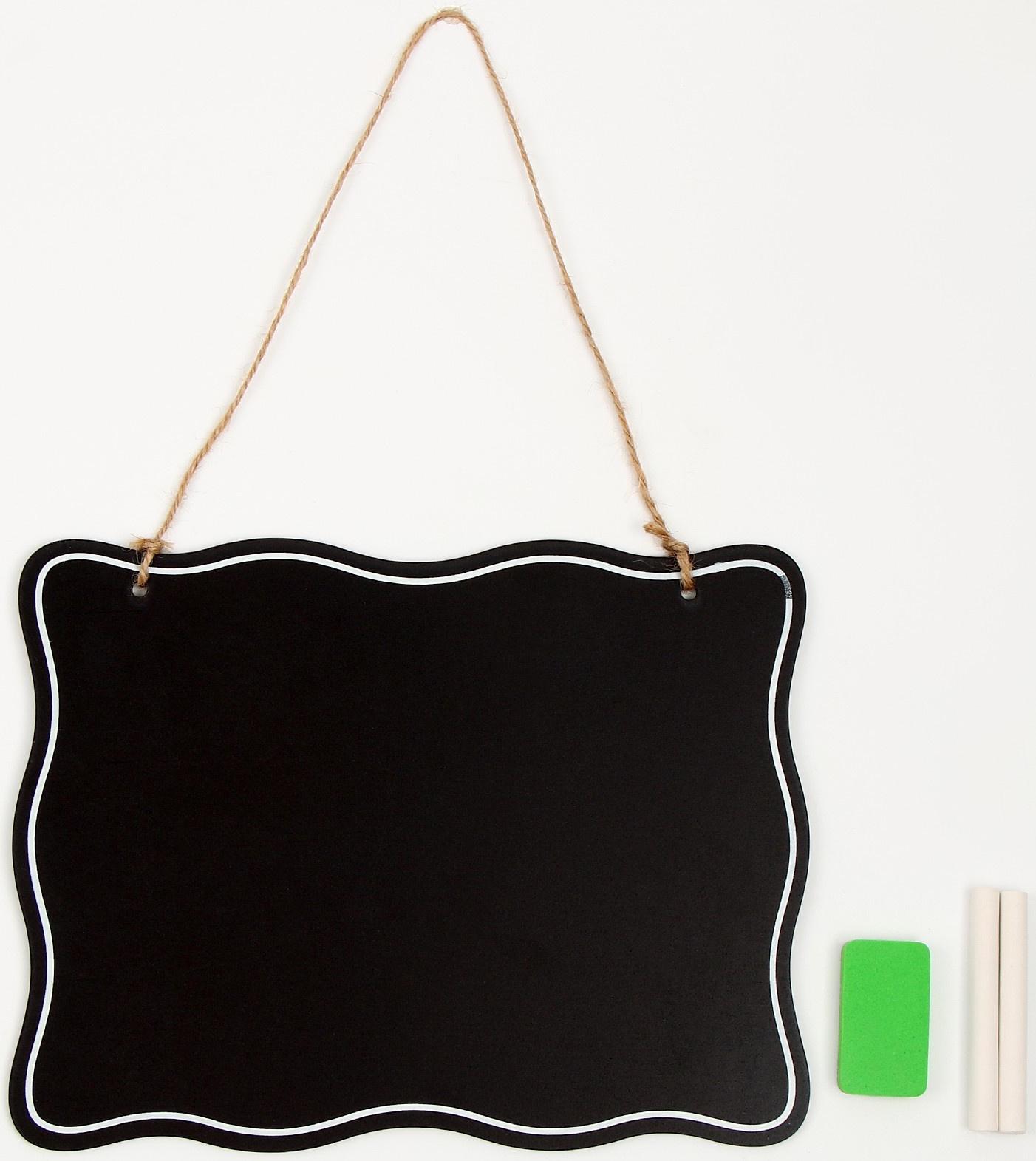 Доска меловая для рисования и записей двухсторонняя, 26 × 20 × 0,5 см, набор мелков + губка