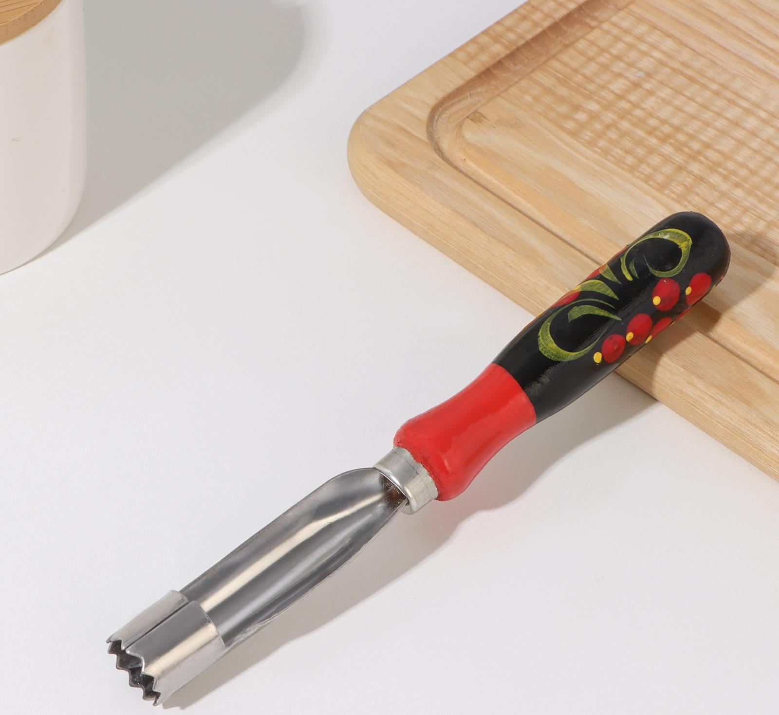 Нож для удаления сердцевины яблока с ручкой худ. роспись