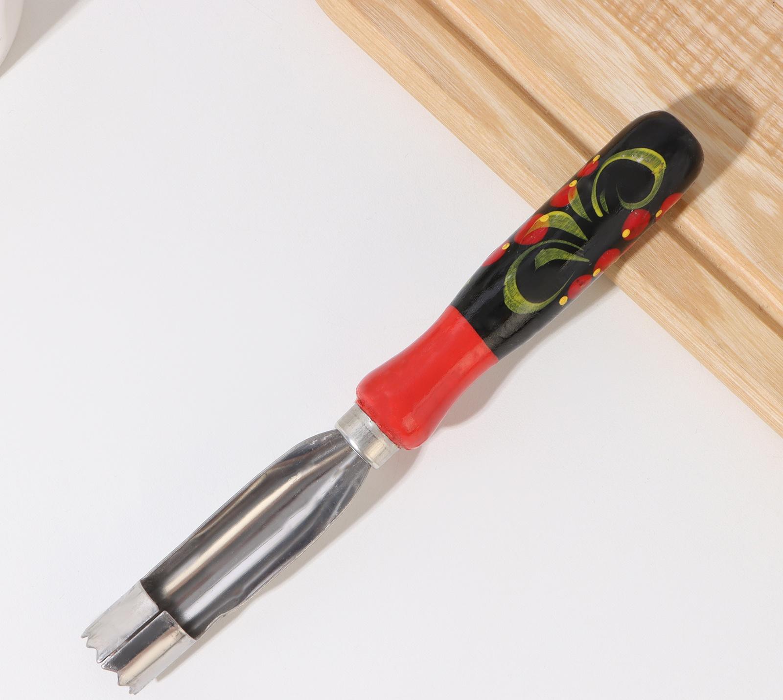 Нож для удаления сердцевины яблока с ручкой худ. роспись