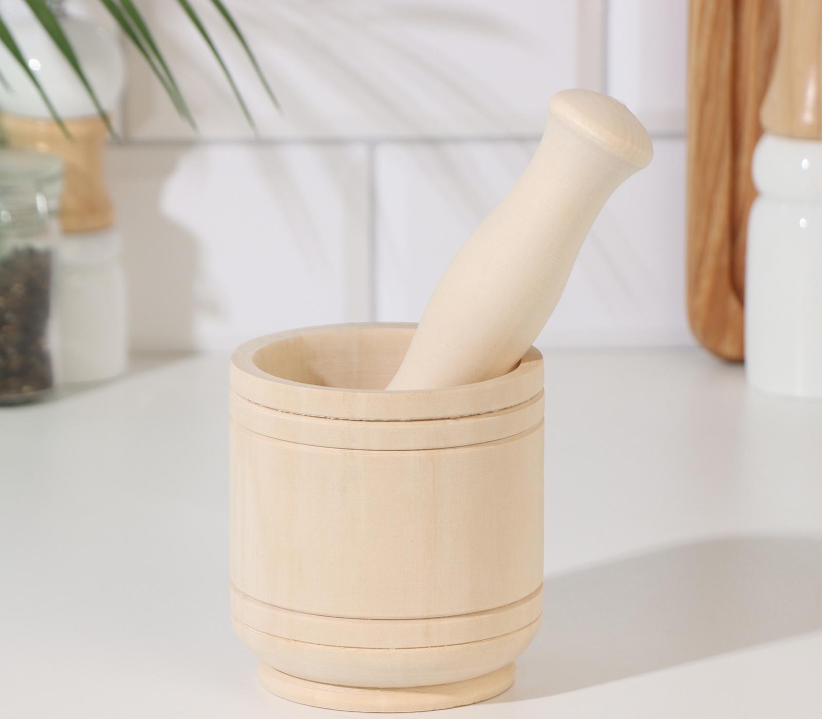 Ступка для специй с пестиком деревянная (1269)