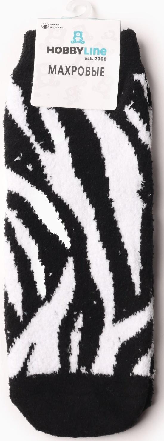 Носки женские махровые «Зебра», цвет чёрный/белый, размер 36-40