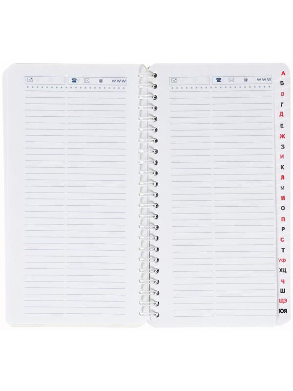 Телефонная книжка А5, 80 листов в линию на гребне 