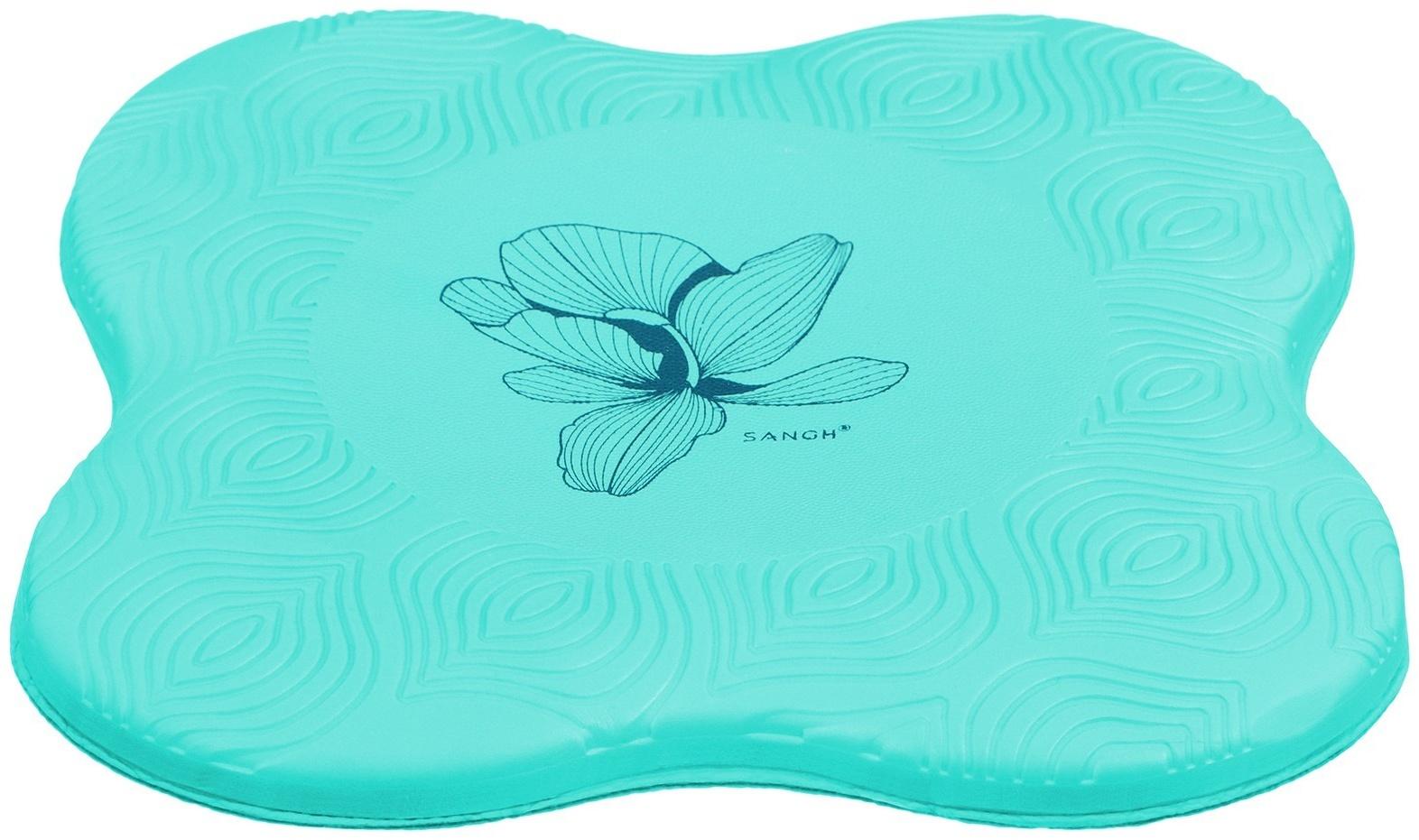 Коврик под колени для йоги Sangh Flower, 20х20 см, цвет бирюзовый