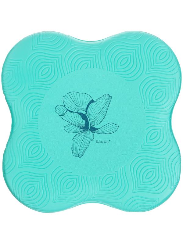 Коврик под колени для йоги Sangh Flower, 20х20 см, цвет бирюзовый