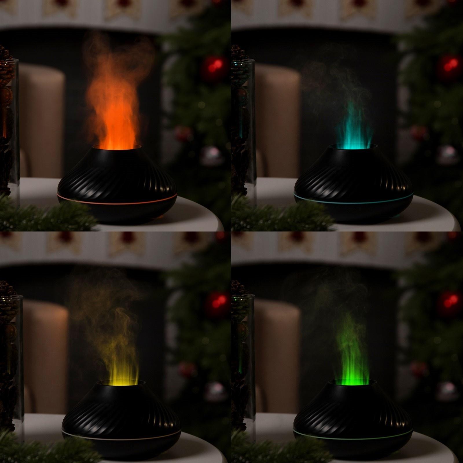 Увлажнитель воздуха Luazon HM-10, эффект пламени, 130 мл, 4,5 Вт, USB, чёрный