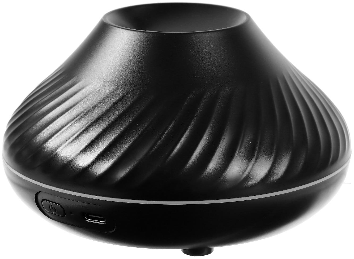 Увлажнитель воздуха Luazon HM-10, эффект пламени, 130 мл, 4,5 Вт, USB, чёрный