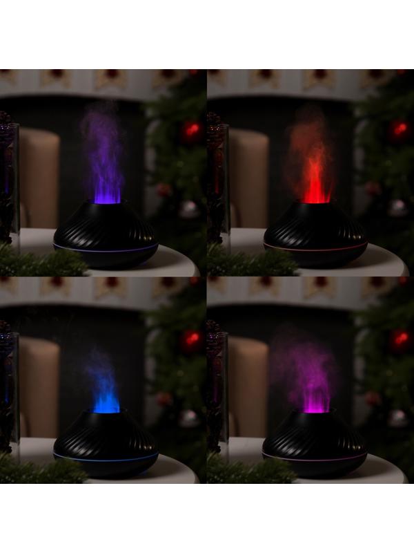 Увлажнитель воздуха Luazon HM-10, эффект пламени, 130 мл, 4,5 Вт, USB, чёрный