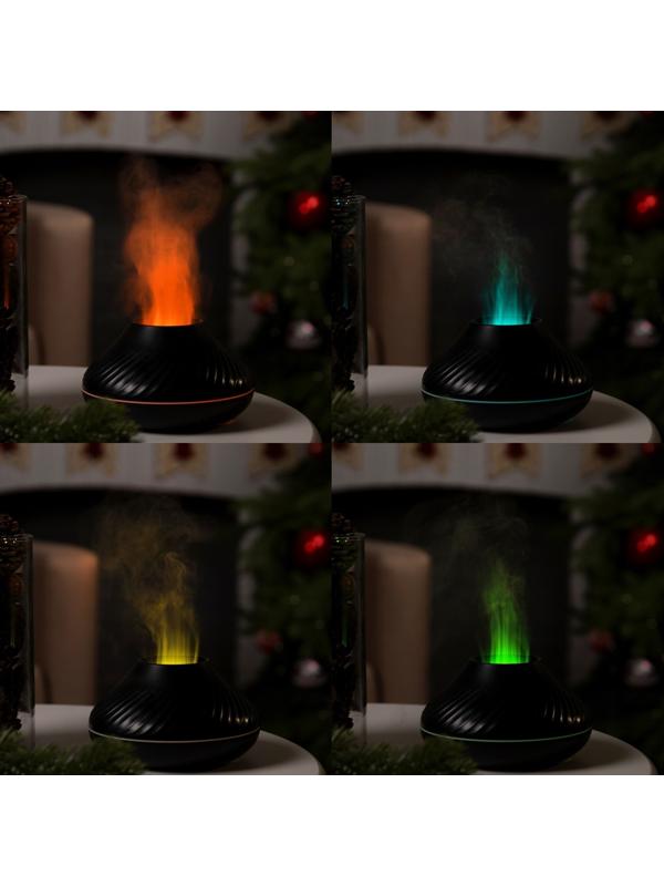 Увлажнитель воздуха Luazon HM-10, эффект пламени, 130 мл, 4,5 Вт, USB, чёрный