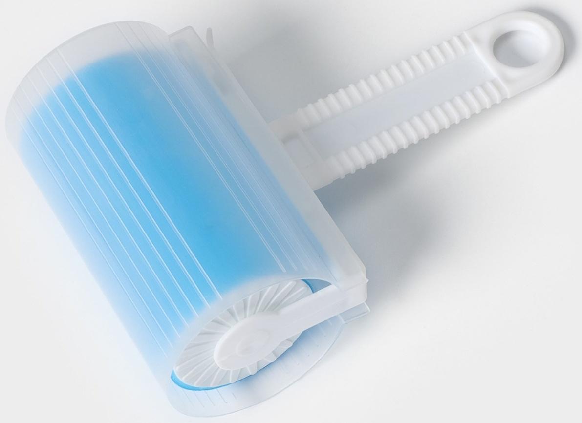 Ролик для чистки одежды в футляре силиконовый, 17×11×6 см, цвет голубой