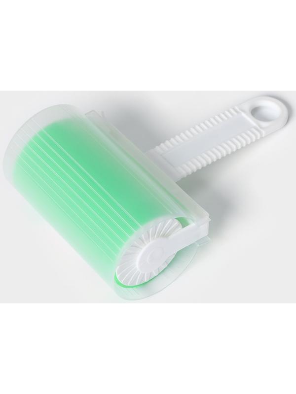 Ролик для чистки одежды в футляре силиконовый, 17×11×6 см, цвет зелёный
