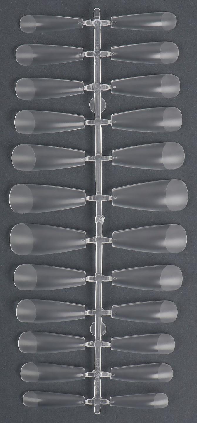 Гелевые типсы для наращивания ногтей, 240 шт, форма балерина, полное матовое покрытие, в контейнере, цвет прозрачный