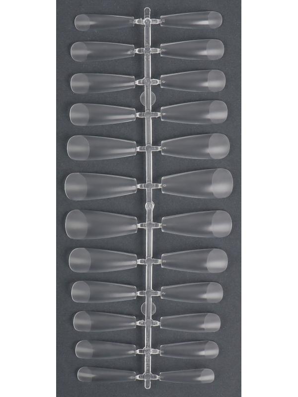 Гелевые типсы для наращивания ногтей, 240 шт, форма балерина, полное матовое покрытие, в контейнере, цвет прозрачный