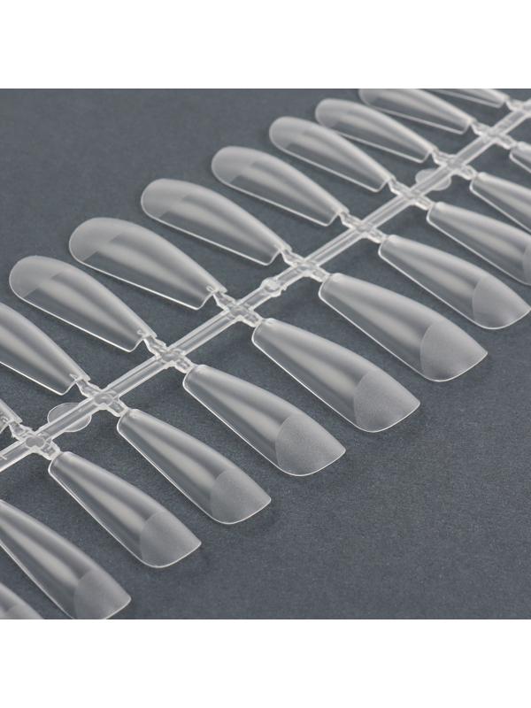 Гелевые типсы для наращивания ногтей, 240 шт, форма балерина, полное матовое покрытие, в контейнере, цвет прозрачный