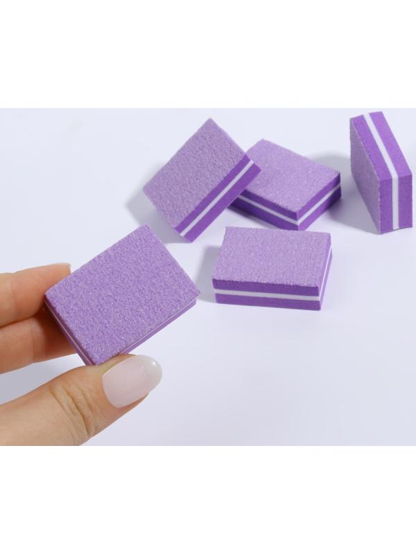 Бафы наждачные для ногтей, набор 50 шт, двухсторонние, 3,5 × 2,5 см, цвет фиолетовый