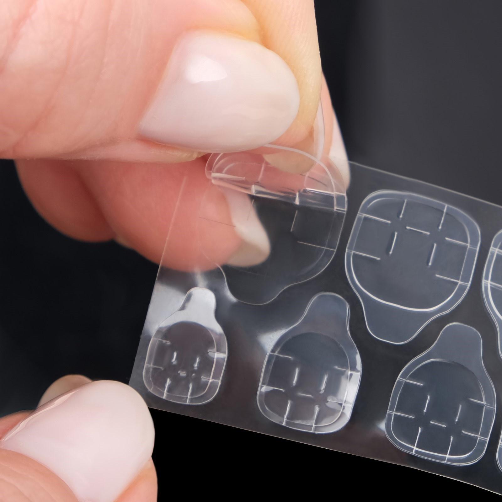 Накладные ногти «Fire», 12 шт, с клеевыми пластинами, форма балерина, цвет розовый/белый