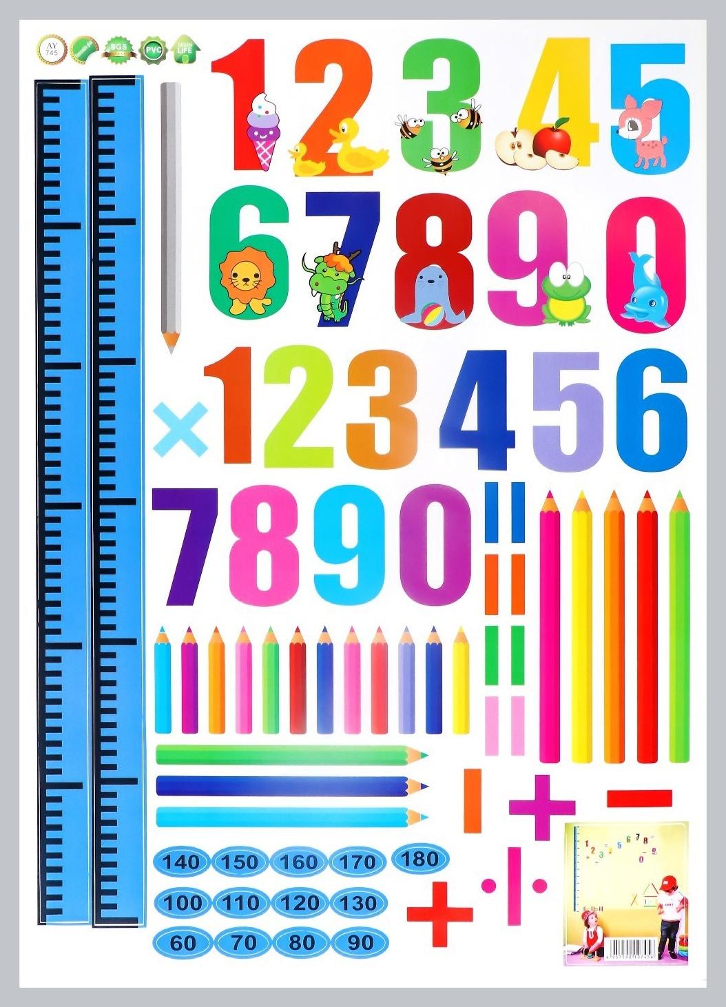 Наклейка пластик интерьерная цветная ростомер 