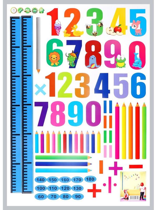 Наклейка пластик интерьерная цветная ростомер 