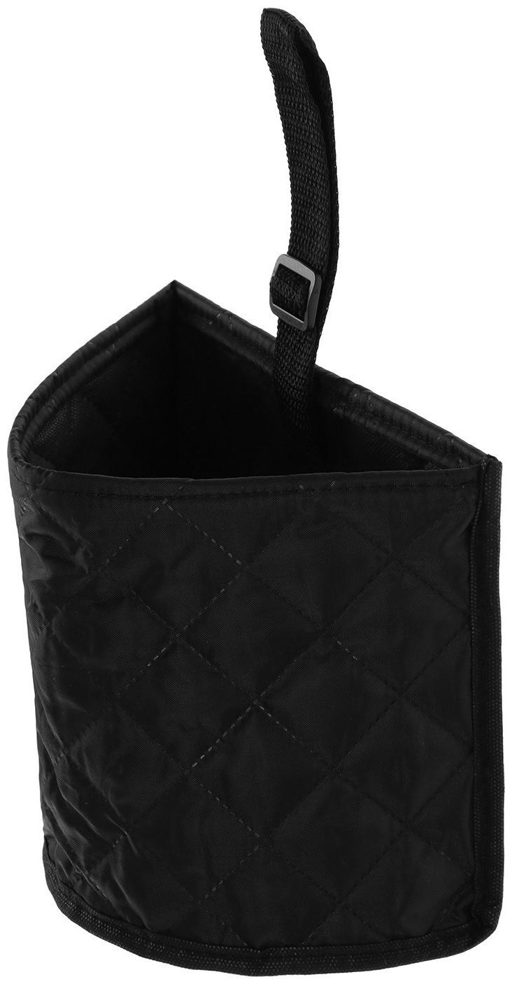 Урна-органайзер в автомобиль, стеганая, оксфорд, черная, 24 х 20 см