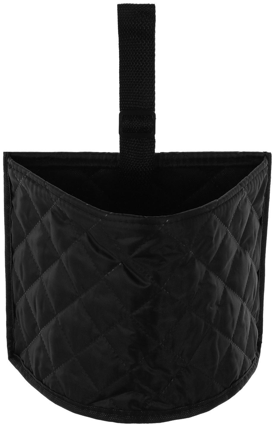 Урна-органайзер в автомобиль, стеганая, оксфорд, черная, 24 х 20 см